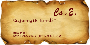 Csjernyik Ernő névjegykártya