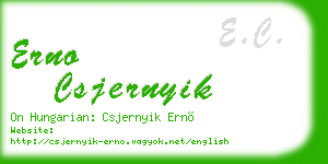 erno csjernyik business card